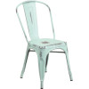 Carnegy Avenue Metal Outdoor Dining Chair in Green-Blue