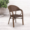 Carnegy Avenue Metal Outdoor Dining Chair in Cocoa Rattan/Bamboo-Aluminum Frame