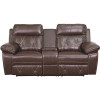Carnegy Avenue 78 in. Brown Faux Leather 2-Seater Bridgewater Sofa with Square Arms