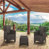 Carnegy Avenue Gray 3-Piece Wood Patio Conversation Set