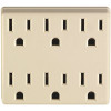 Leviton 15 Amp 125-Volt 3-Wire 6-Outlet Horizontal Grounded Adapter, Ivory
