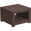 Carnegy Avenue Chocolate Brown Square Wicker Outdoor Dining Table