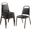 National Public Seating Midnight Blue Seat Black Sandtex Frame Vinyl Upholstered Stack Chair (Pack of 4)