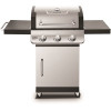 Dyna-Glo Premier 3-Burner Propane Gas Grill in Stainless Steel with Folding Side Tables