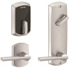 Schlage FE Satin Chrome Control Smart Interconnected 1-Sided Keyless Deadbolt with Latitude Lever and Greenwich Trim