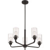 Nuvo Lighting Sommerset 5-Light Matte Black Modern Chandelier with Clear Glass Shades