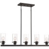 Nuvo Lighting Sommerset 5-Light Matte Black Island Pendant with Clear Glass Shades