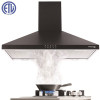 GASLAND Chef 36 in. Wall Mount Range Hood with Aluminum Filters LED Lights Push Button Control in Black Stainless Steel