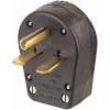 Leviton 30 Amp/50 Amp 2-Pole/3-Way Grounded Angle Straight Blade Plug, Black