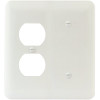 Titan3 White Smooth 2-Gang Duplex/Blank Princess Metal Wall Plate