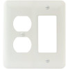 Titan3 White Smooth 2-Gang Duplex/Rocker Princess Metal Wall Plate