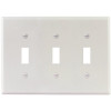 Titan3 White Smooth 3-Gang Toggle Standard Metal Wall Plate