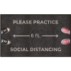 M+A Matting 3 in. x 5 in. Please Practice Social Distancing Floor Mat Social Distancing Reminder Entrance Mat
