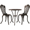 Patio Sense Scarlet Antique Bronze 3-Piece Cast Aluminum Round Outdoor Bistro Set