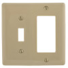 HUBBELL WIRING 2-Gang Ivory Toggle and Decorator Wall Plate