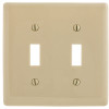 HUBBELL WIRING 2-Gang Ivory Toggle Wall Plate