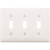 HUBBELL WIRING 3-Gang White Toggle Wall Plate