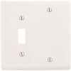 HUBBELL WIRING 2-Gang White Medium Size Toggle and Blank Wall Plate
