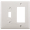 HUBBELL WIRING 2-Gang White Medium Size Toggle and Decorator Wall Plate