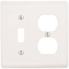 HUBBELL WIRING 2-Gang White Medium Size Toggle and Duplex Wall Plate