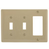 HUBBELL WIRING 3-Gang Ivory Medium Size Toggle and Decorator Wall Plate