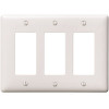 HUBBELL WIRING 3-Gang Medium Size Decorator Wall Plate - White