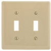 HUBBELL WIRING 2-Gang Ivory Medium Size Toggle Wall Plate