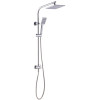 Premier Wall Bar Shower Kit 1-Spray 8 in. Square Rain Shower Head with Hand Shower in Brushed Nickel (Valve not Included)