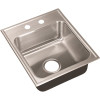 Just Manufacturing 18-Gauge Stainless Steel 18 in. O.D. x 15 in. 2-Hole Single Bowl Drop-In Kitchen Sink with Faucet Ledge