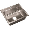 Just Manufacturing 18-Gauge Stainless Steel 19 in. O.D. x 21 in. 1-Hole Single Bowl Drop-In Kitchen Sink with Faucet Ledge