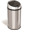 HLS COMMERCIAL 8 Gal. Round Stainless Steel Sensor Commercial Trash Can with Odor Filter