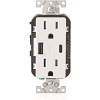 Leviton Decora 15 Amp Tamper Resistant Duplex Outlet (with Type A and C USB Charger), White