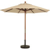 9 ft. Wooden Push-Up Market umbrella in Khaki
