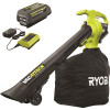 RYOBI 40V Vac Attack Cordless Leaf Vacuum/Mulcher with 5.0 Ah Battery and Charger