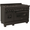 48" 6.0 cu. ft. Dual Fuel Range with Gas Stove and Electric Oven in Black Stainless Steel with Brass Burners 48" 6.0 cu. ft. Dual Fuel Range with Gas Stove and Electric Oven in Black Stainless Steel with Brass Burners