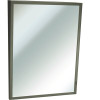 ASI 18 in. W x 30 in. H Rectangular Framed Fixed Tilt Wall Mount Bathroom Vanity Mirror in Stainless Steel