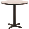 National Public Seating 36-inch Round Composite Wood Cafe Table, 30-in Height, Grey Nebula Laminate Top and Black X Base