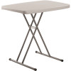 20 in. W x 30 in. D Speckled Grey High-Density Polyethylene (HDPE) Top Height Adjustable Personal Folding Table