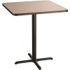 National Public Seating 36-inch Square Composite Wood Cafe Table, 42-in Height, Grey Nebula Laminate Top and Black X Base