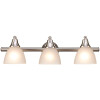 Globe Electric Jayden 3-Light Brushed Steel Vanity Light with Frosted Glass Shades