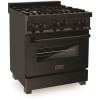 DO NOT SELL 30" 4.0 cu. ft. Range with Gas Stove and Gas Oven in Black Stainless Steel with Brass Burners (RGB-BR-30)