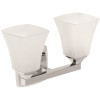 MOEN Voss 14.06 in. W x 9.5 in. H 2-Light Chrome Vanity Light with Frosted Glass Shade