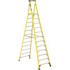 WERNERCO 12 ft. Fiberglass Platform Step Ladder (18 ft. H Reach), 375 lbs. Load Capacity Type IAA