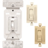 Eaton Universal Toggle 300/600W 1 pole or 3-Way LED/CFL/INC Dimmer with Color Change Kit (White/Light Almond/Ivory)