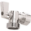 HOMEWERKS 1/2 in. Nominal Compression Inlet x 3/4 in. Male Hose Thread Outlet Quarter Turn Angle Shut-Off Valve, Chrome