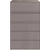 Hirsh 42 in. W Arctic Silver 5-Drawer Lateral File Cabinet with Posting Shelf and Roll-Out Binder Storage