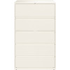 Hirsh HL10000 White 42 in. Wide 5-Drawer Lateral File Cabinet with Posting Shelf and Roll-Out Binder Storage