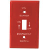 Diversitech Emergency Oil Burner Switch Wall Plate Red with White Letters