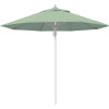 9 ft. Silver Aluminum Commercial Fiberglass Ribs Market Patio Umbrella and Pulley Lift in Spectrum Mist Sunbrella