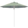 California Umbrella 9 ft. Silver Aluminum Commercial Fiberglass Ribs Market Patio Umbrella and Pulley Lift in Spa Sunbrella